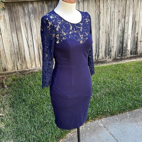 Lulu's Navy Blue Lace Open Back Dress Women's Size Small NWT - Picture 2 of 12